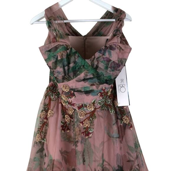 PATBO Floral Print Tulle Evening Gown NWT 10 Tulle - Picture 6 of 11